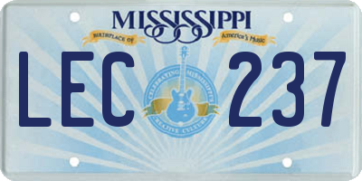 MS license plate LEC237