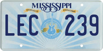 MS license plate LEC239