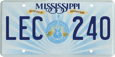 MS license plate LEC240
