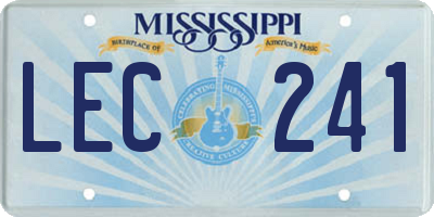 MS license plate LEC241