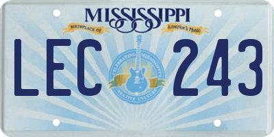 MS license plate LEC243