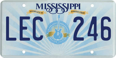 MS license plate LEC246