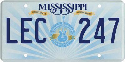 MS license plate LEC247