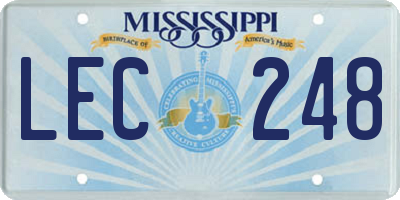 MS license plate LEC248