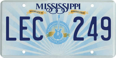 MS license plate LEC249