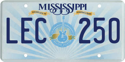 MS license plate LEC250