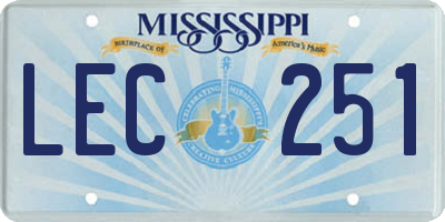 MS license plate LEC251