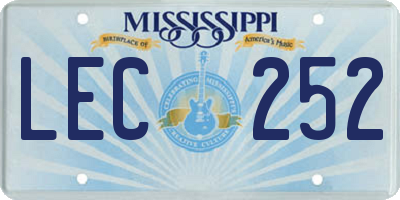 MS license plate LEC252