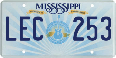 MS license plate LEC253