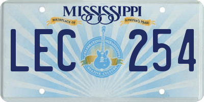 MS license plate LEC254