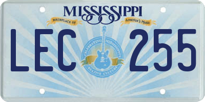 MS license plate LEC255