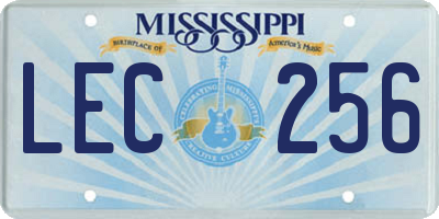 MS license plate LEC256
