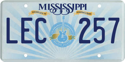 MS license plate LEC257