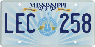 MS license plate LEC258