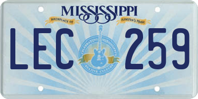 MS license plate LEC259