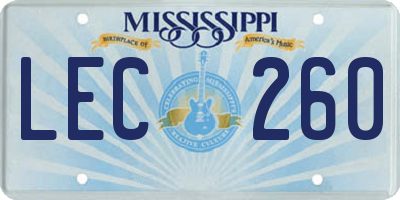 MS license plate LEC260