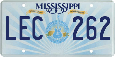 MS license plate LEC262