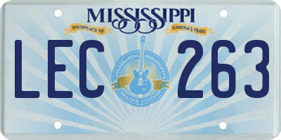 MS license plate LEC263