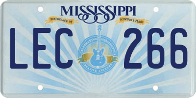 MS license plate LEC266