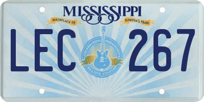 MS license plate LEC267