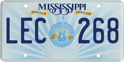 MS license plate LEC268