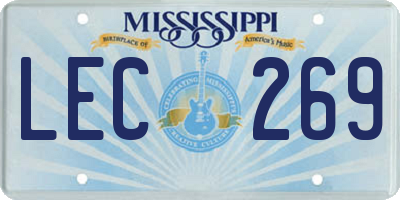 MS license plate LEC269