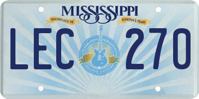 MS license plate LEC270