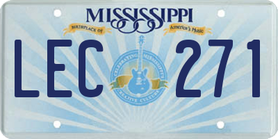 MS license plate LEC271