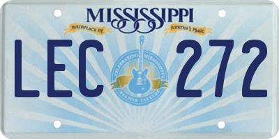 MS license plate LEC272