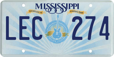 MS license plate LEC274