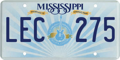 MS license plate LEC275