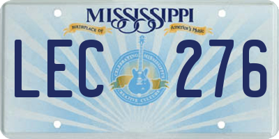 MS license plate LEC276