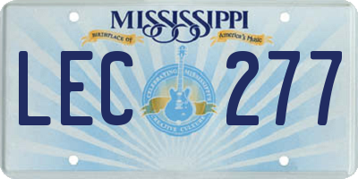 MS license plate LEC277