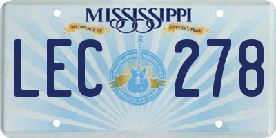 MS license plate LEC278