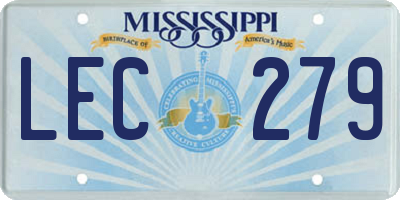 MS license plate LEC279