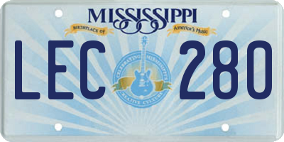 MS license plate LEC280