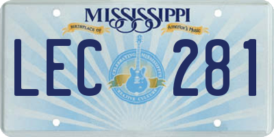 MS license plate LEC281