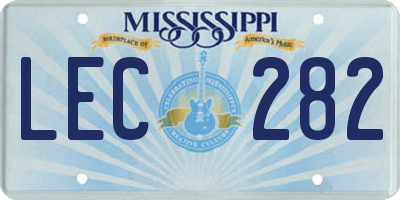 MS license plate LEC282