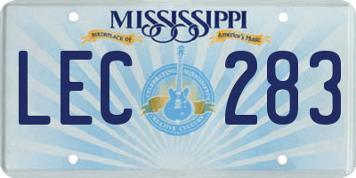MS license plate LEC283