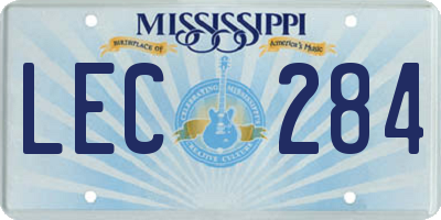 MS license plate LEC284