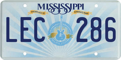 MS license plate LEC286