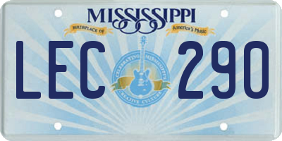 MS license plate LEC290