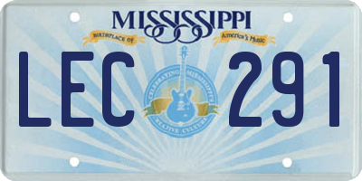 MS license plate LEC291