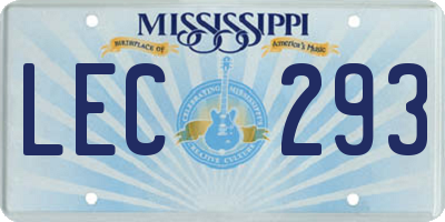 MS license plate LEC293