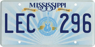 MS license plate LEC296