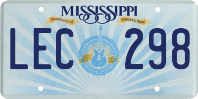 MS license plate LEC298
