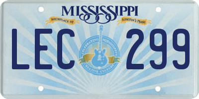 MS license plate LEC299
