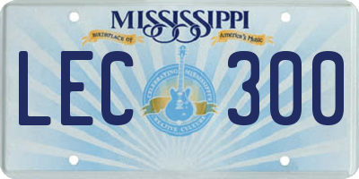 MS license plate LEC300