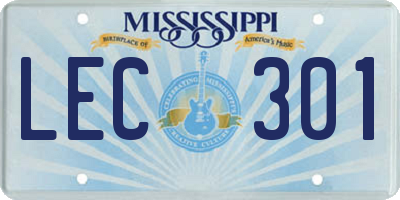 MS license plate LEC301