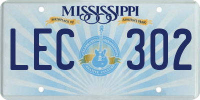 MS license plate LEC302